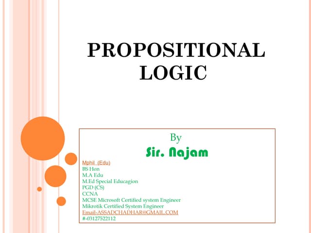 Propositional logic 2 all about logics and gates