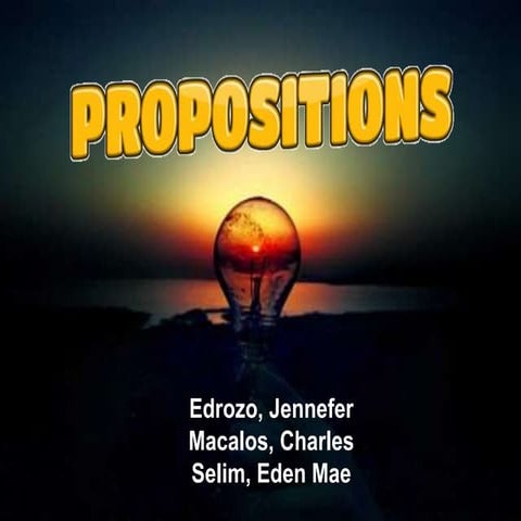 Propositions in Logic