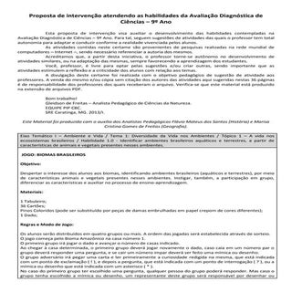 Proposta de intervenção atendendo a...