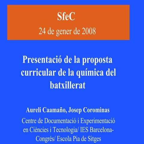 Proposta Química Batxillerat