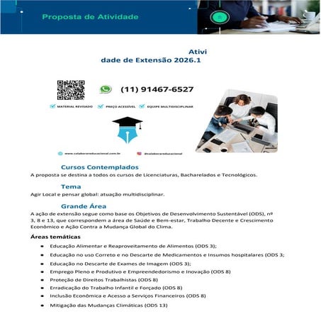 Atividade de Extensão: Integração de Competências Para Transformar o Eu ...