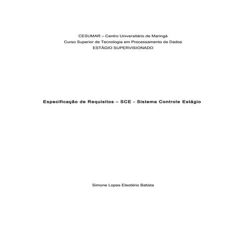 Proposta de estágio