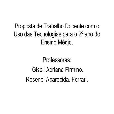 Proposta De Trabalho Docente D Biologia Curso Proinfo