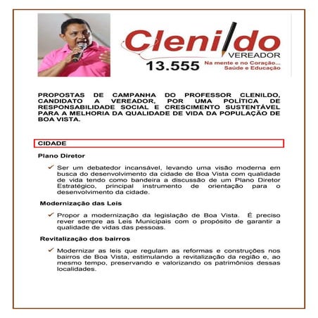 Propostas de Campanha do Prof. Clenildo 13555