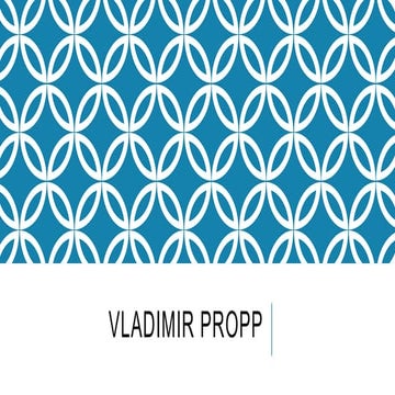 Propp's Character Theory