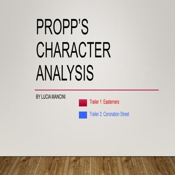 Vladimir Propp - Character Type Theory | PPTX