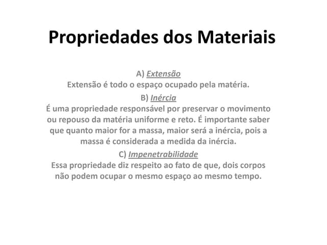 Propriedades dos materiais