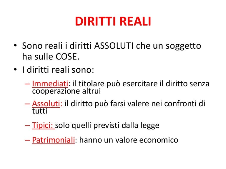 Proprietà e diritti reali