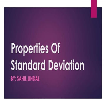 Propteties of Standard Deviation