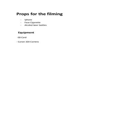 Props for the filming