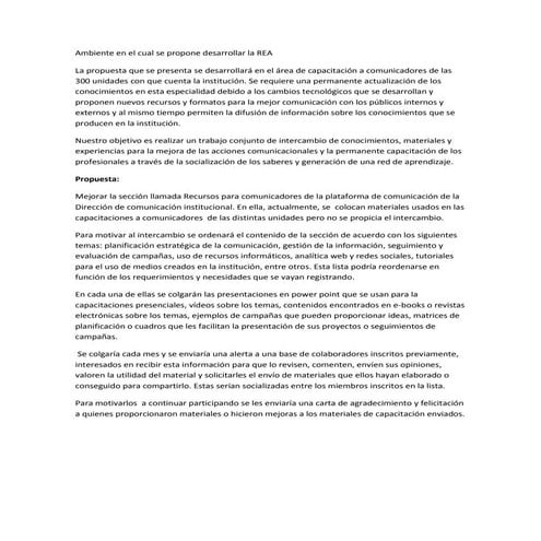 Propuesta de recursos abiertos en capacitación