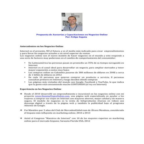 Cosultorías en Negocios Online (Felipe Zapata)