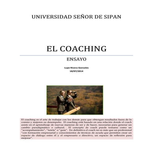 Propuesta de Coaching Empresarial en Supermercados el Super S.A.C. Mayo-Julio...