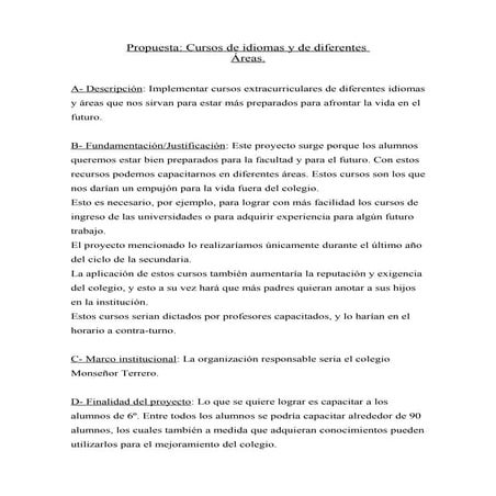 Propuesta de los pibes wacho