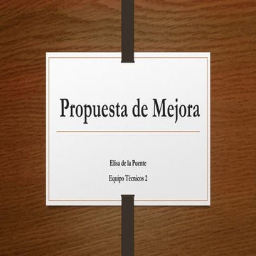 Propuesta de mejora