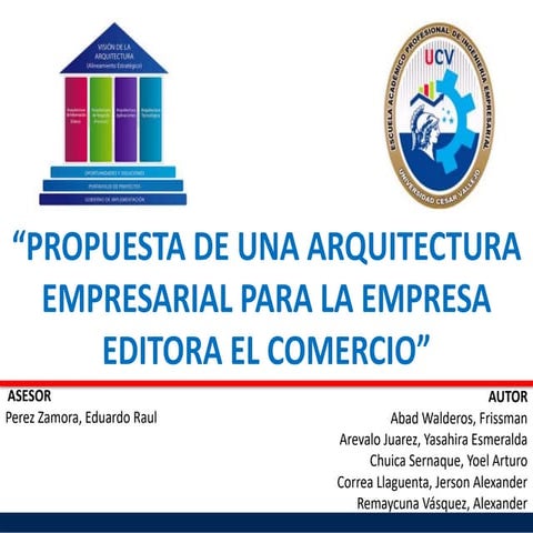 “PROPUESTA DE UNA ARQUITECTURA EMPRESARIAL PARA LA EMPRESA EDITORA EL COMERCIO”