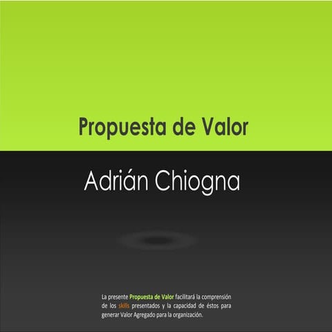Propuesta de Valor - Adrián Chiogna
