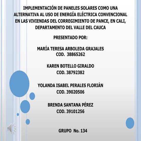 IMPLEMENTACIÓN DE PANELES SOLARES COMO UNA ALTERNATIVA AL USO DE ENERGÍA ELÉC...