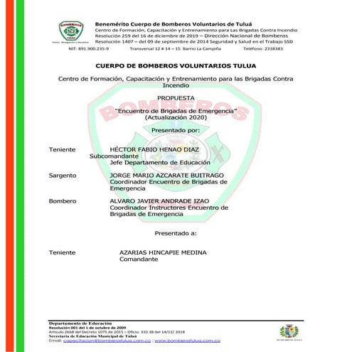 Propuesta encuentro de brigadas | PDF
