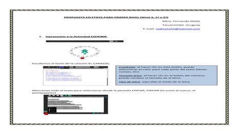 Centro de Tecnología Educativa de Tacuarembó. Propuesta ETOYS (Primer Nivel)