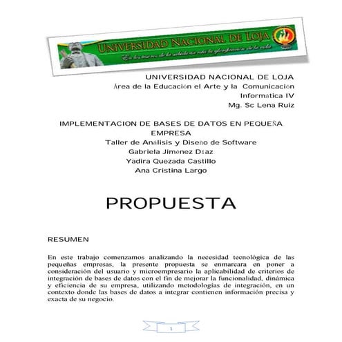 Propuesta BASE DE DATOS