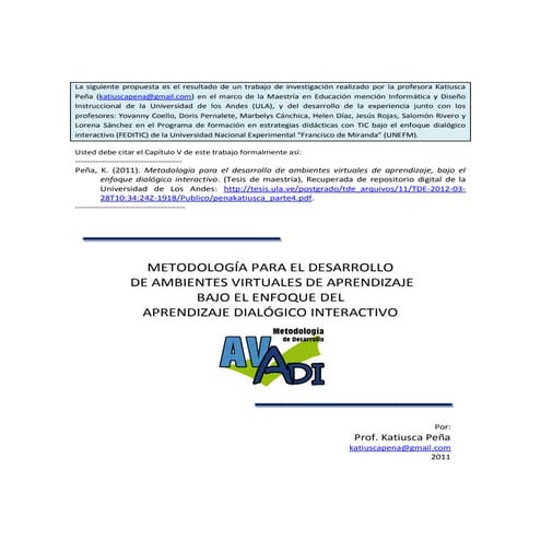 Propuesta de Metodología AVADI - UNEFM