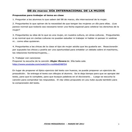 Propuestas.dia de la mujer