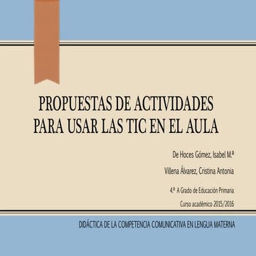 Propuestas de actividades para usar las tic en el aula