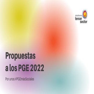 Propuestas de la Plataforma del Tercer Sector a los Presupuestos Generales de...