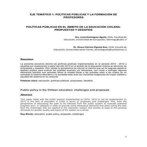 Propuestas de políticas públicas | PDF