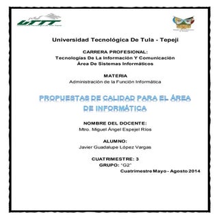 Propuestas de seguridad en el área ...