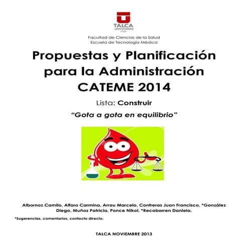 Propuestas y planificación lista CONSTRUIR cateme 2014