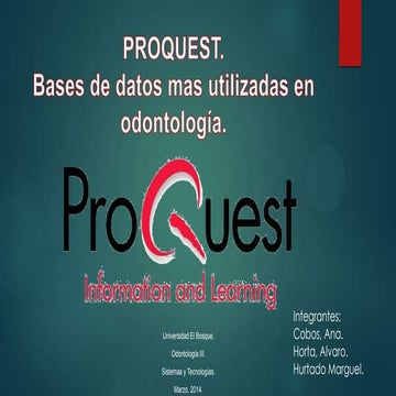 Bases de datos Proquest para odontologia | PPTX