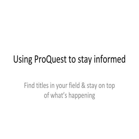 Proquest Titles