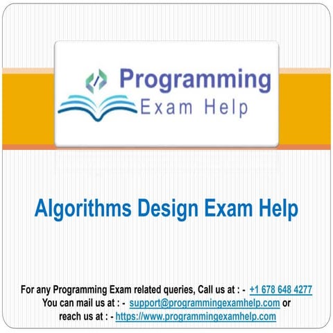 Algorithms Design Exam Help | PPT