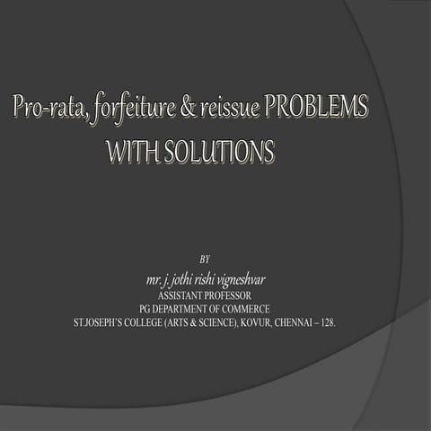 Pro Rata Allotment Problems with Solutions