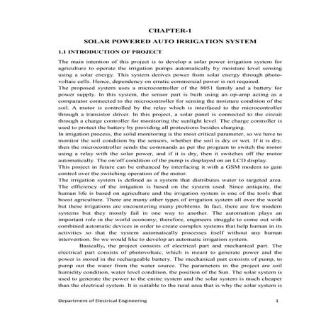 SOLAR POWER AUTO IRRIGATION SYSTEM 