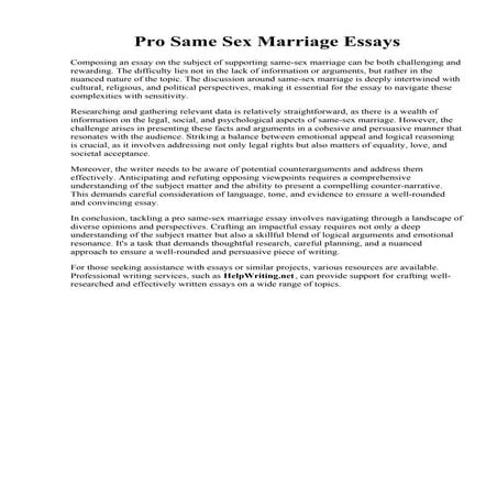 Pro Same Sex Marriage Essays.pdf