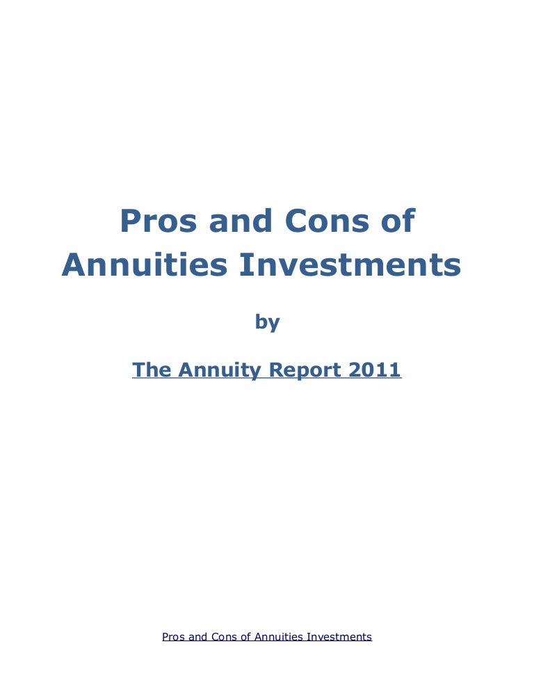 Pros and cons of annuities investments