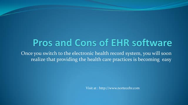 Pros and cons of ehr