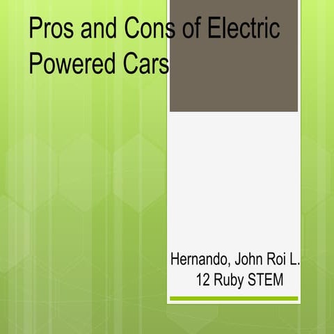 Pros and cons of electric powered cars