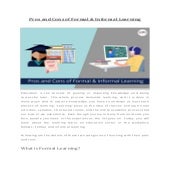 Pros and Cons of Formal & Informal Learning