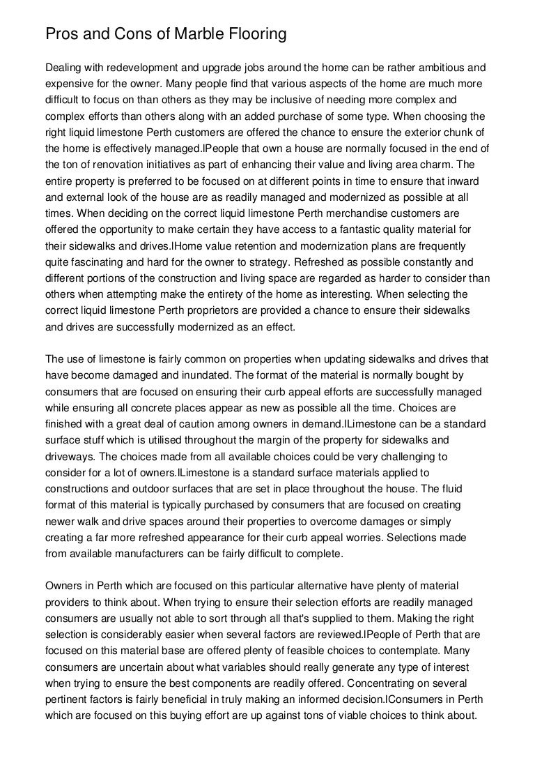 Pros And Cons Of Marble Flooring