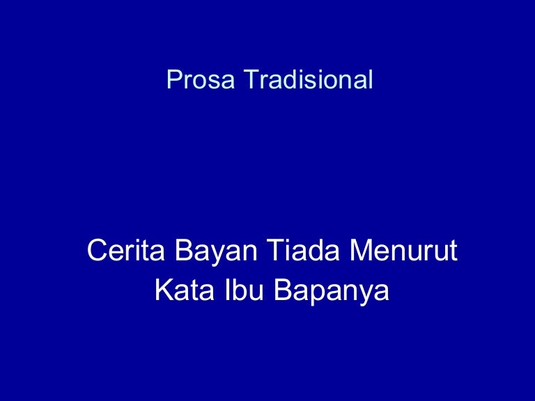 Cerita Bayan Tiada Menurut Kata Ibu Bapanya Pdf