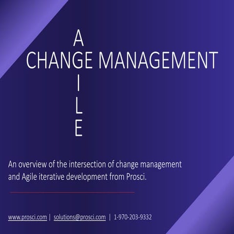 Intersection of Prosci Change Management and Agile - Webinar