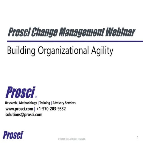 Prosci Agility Webinar - Slides and Poll Results