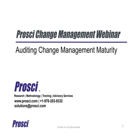 Prosci Webinar Auditing Org Change Capability 010316