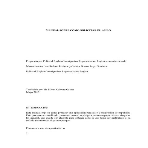 Pro Se Asylum Manual (Spanish) | PDF