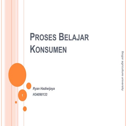 Proses belajar konsumen (ryan hadiwijaya,h34090133) | PPTX