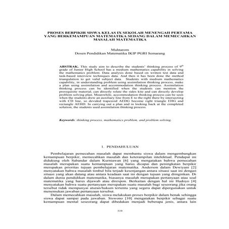 Proses berfikfir (asimilasi dan akomodasi)